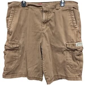 UnionBay Men Cargo Shorts Size 38 Brown Utility Pockets Outdoor Authentic Fit